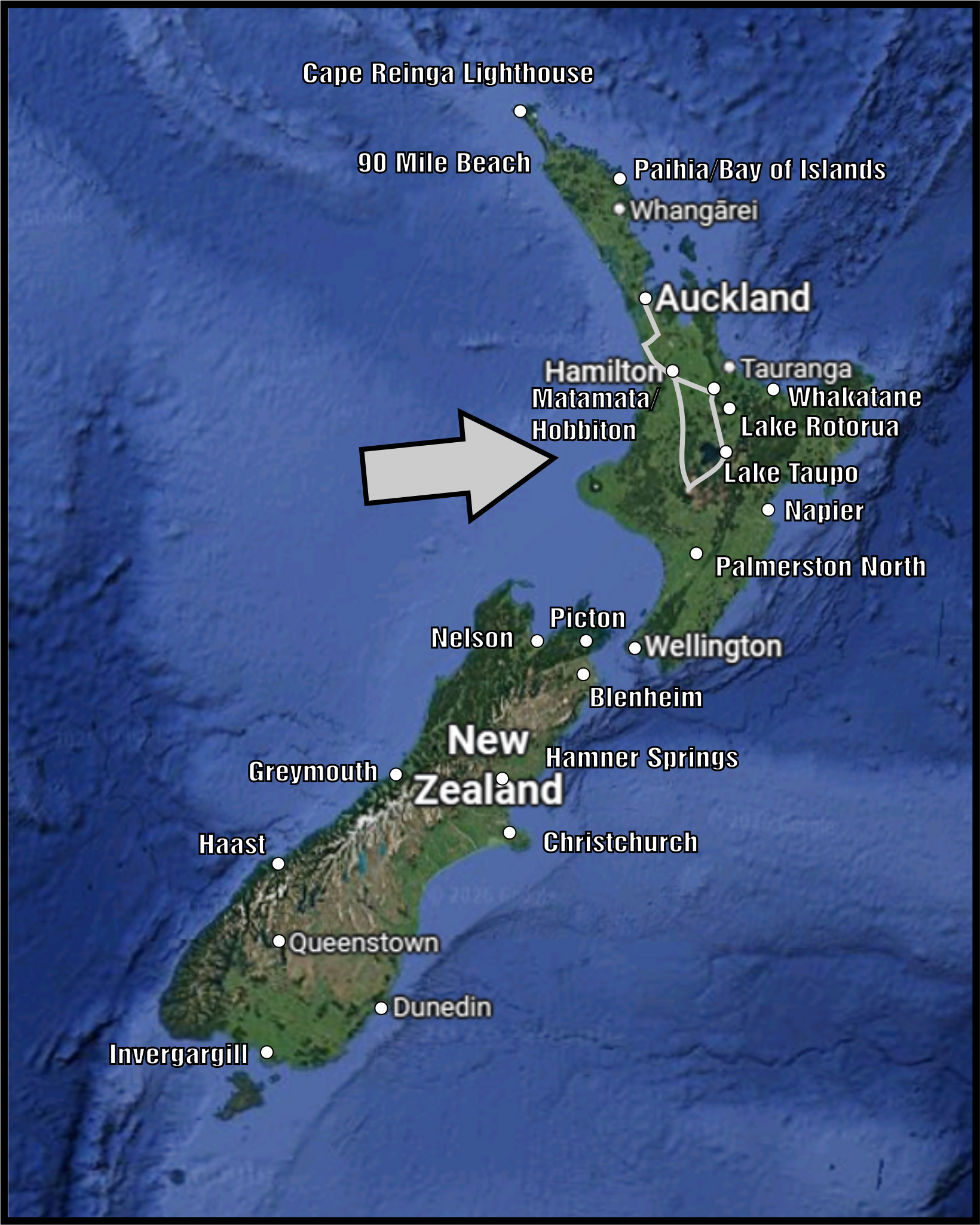 Central North Island Map