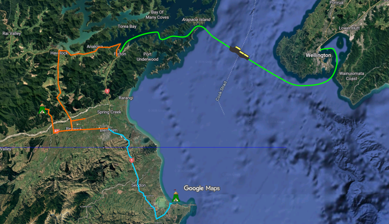 New Zealand Camp/route map